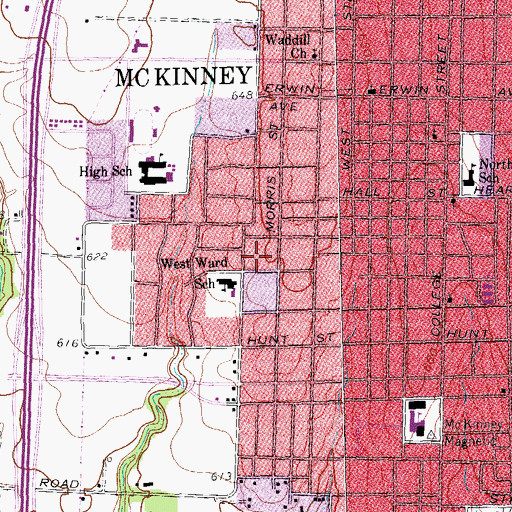 Topographic Map of Ben Hill House, TX