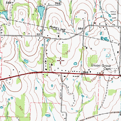 Topographic Map of Benjamin and Adelaide Baldwin House, TX