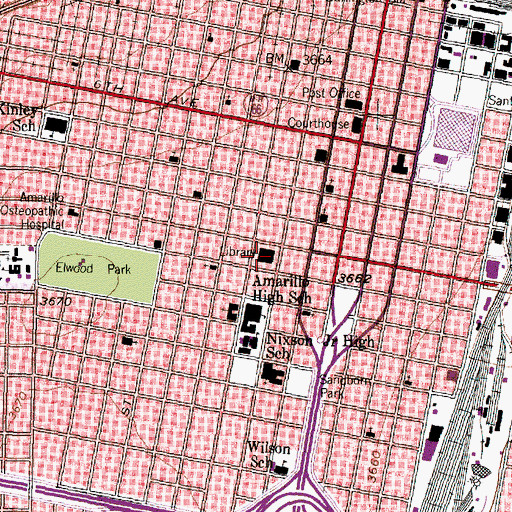 Topographic Map of Bivins House, TX