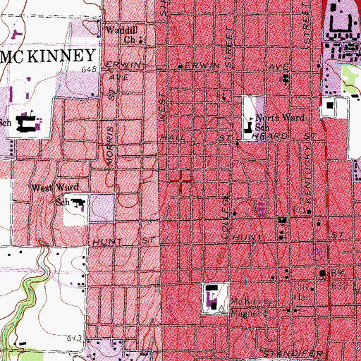Topographic Map of Board-Everett House, TX