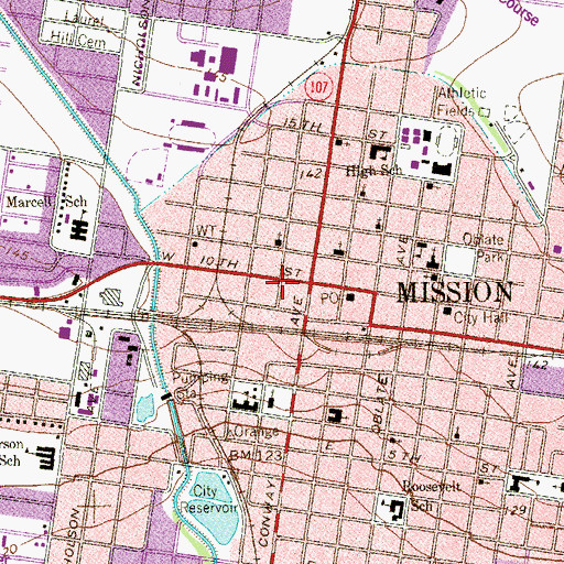 Topographic Map of Border Theater, TX