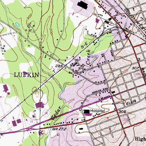 Topographic Map of Bowers-Felts House, TX