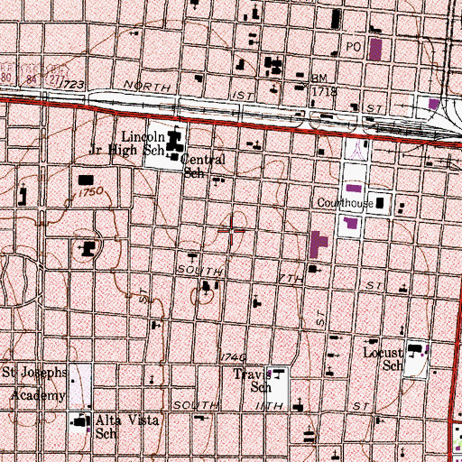 Topographic Map of Boyd-Hall House, TX