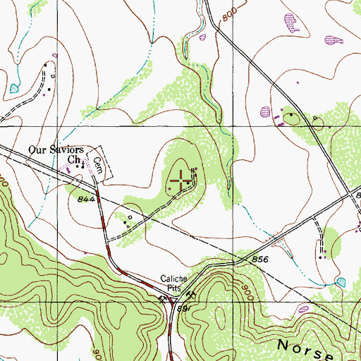 Topographic Map of Brandhagen Houses, TX