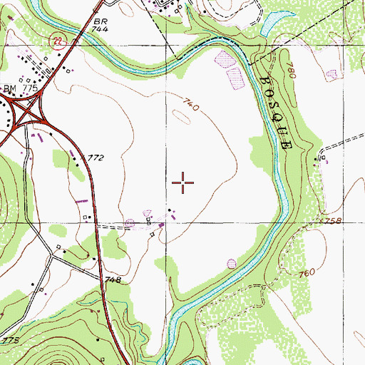 Topographic Map of Bridges-Johnson House, TX