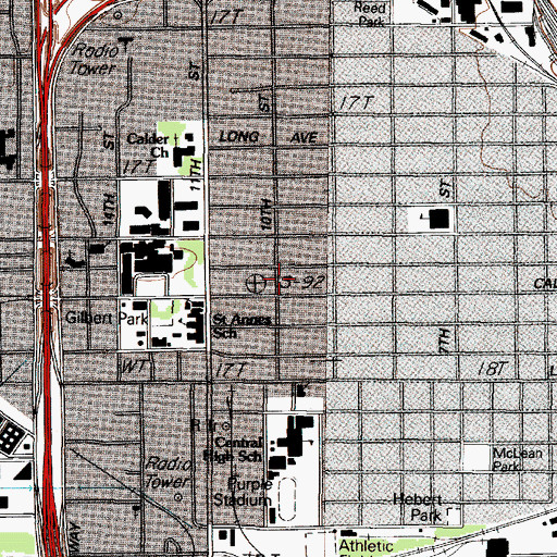 Topographic Map of Beaumont YMCA, TX