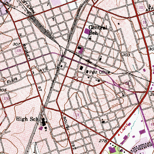 Topographic Map of Behannon-Kenley House, TX