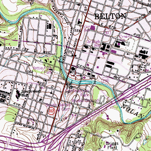 Topographic Map of Belton Farmers Gin Coop, TX