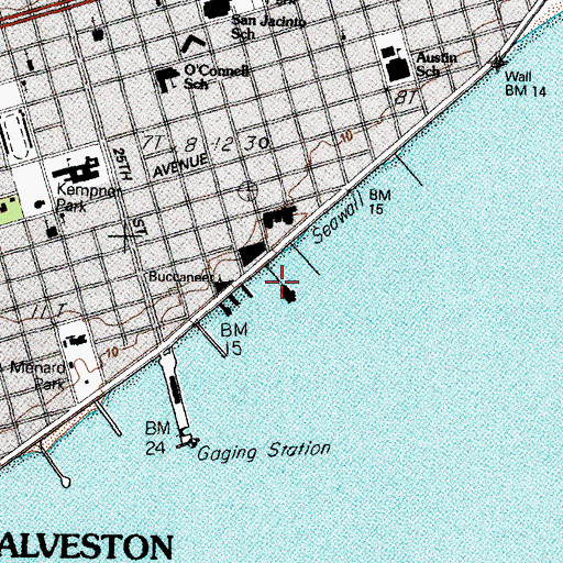 Topographic Map of Balinese Room, TX