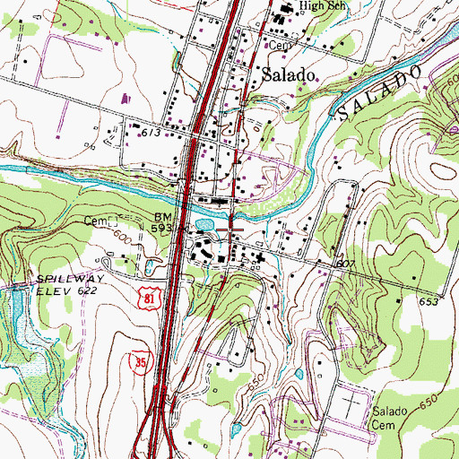 Topographic Map of Barbee-Berry Mercantile Building, TX