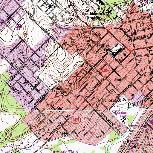Topographic Map of Barber House, TX