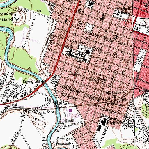 Topographic Map of Barden-O'Connor House, TX