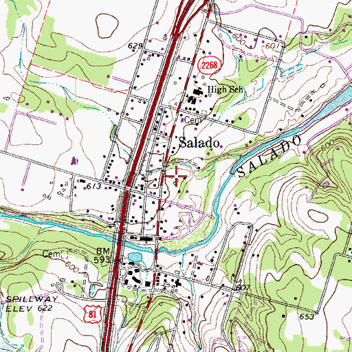 Topographic Map of Barton House, TX