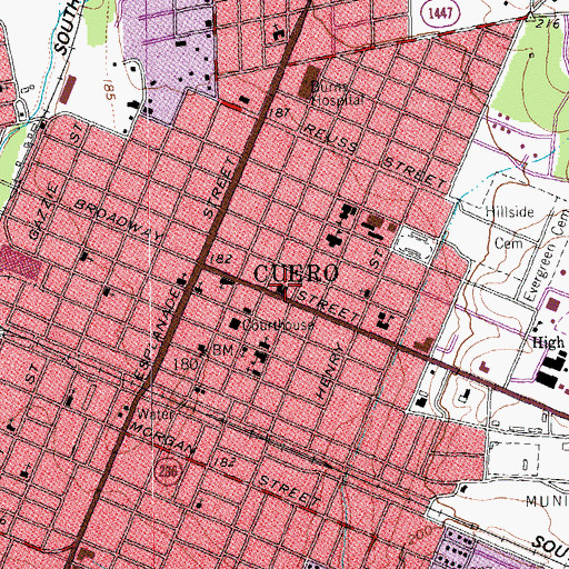 Topographic Map of Bates-Sheppard House, TX