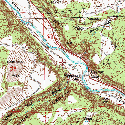 Topographic Map of Uravan, CO