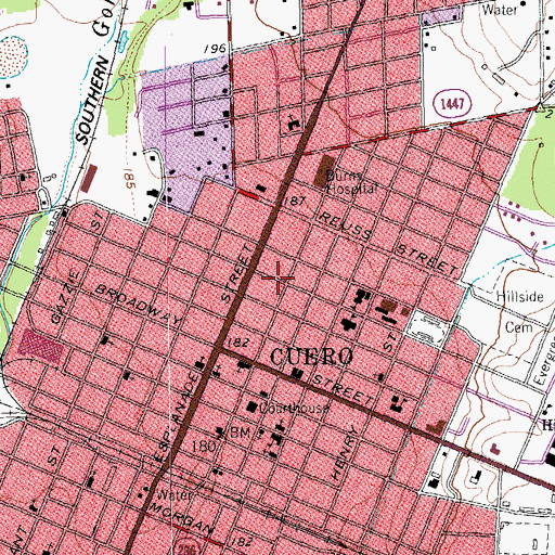 Topographic Map of Arthur Burns House, TX