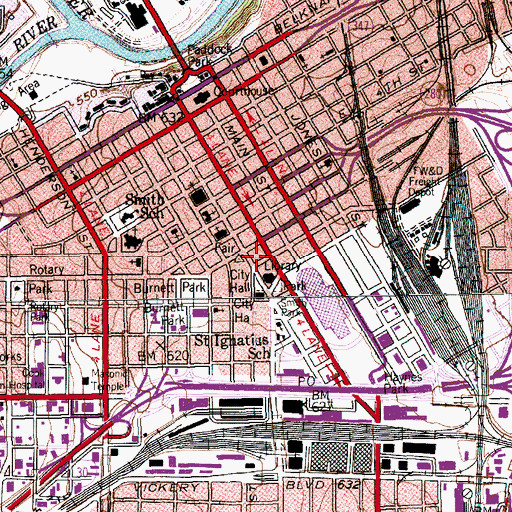 Topographic Map of Atelier Building, TX