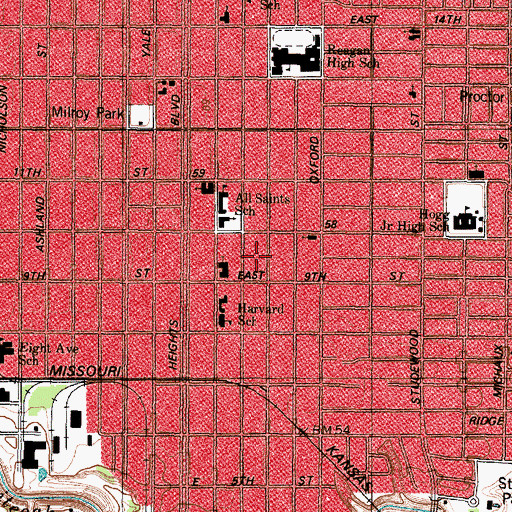 Topographic Map of Austin Copeland House II, TX