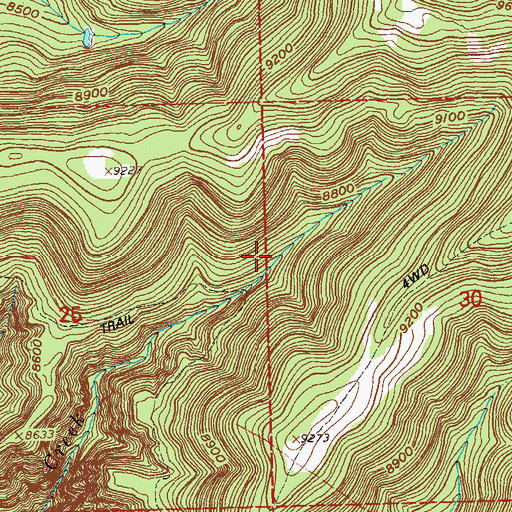 Topographic Map of Spring Creek Trail, CO
