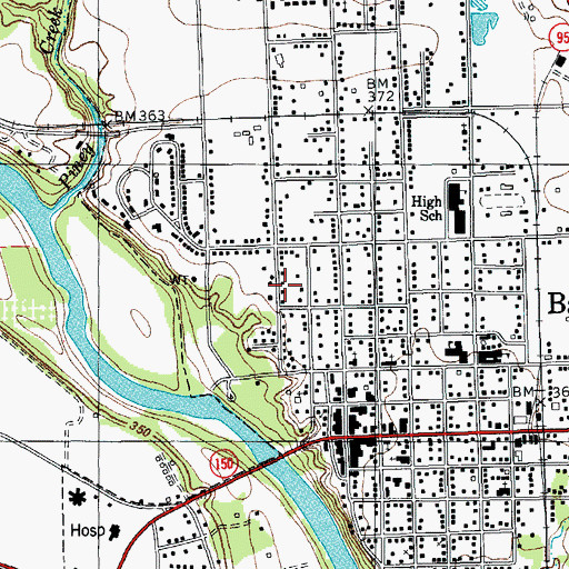 Topographic Map of Allen-Bell House, TX