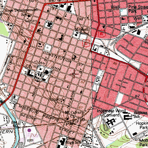 Topographic Map of Alphonse T Sengele House, TX