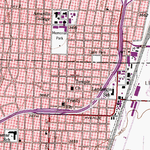 Topographic Map of Amarillo Globe Dream House, TX
