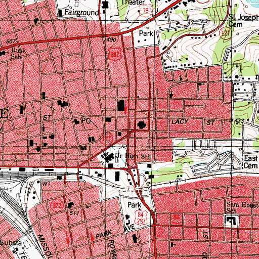 Topographic Map of Anderson County Jail (historical), TX