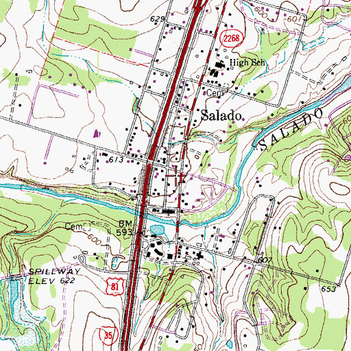 Topographic Map of Anderson House and Store, TX