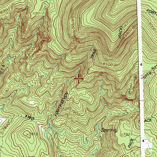 Topographic Map of Fortyseven and Meadow Trail, CO