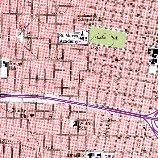 Topographic Map of Alice Ghormley Curtis House, TX