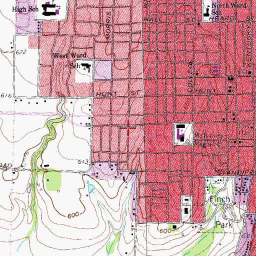 Topographic Map of A M Scott House, TX
