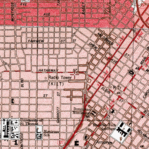 Topographic Map of A S Cleveland House, TX