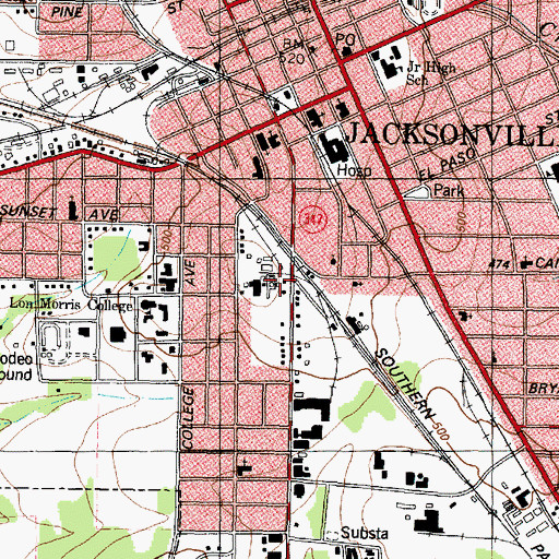 Topographic Map of Aber and Haberle Houses, TX