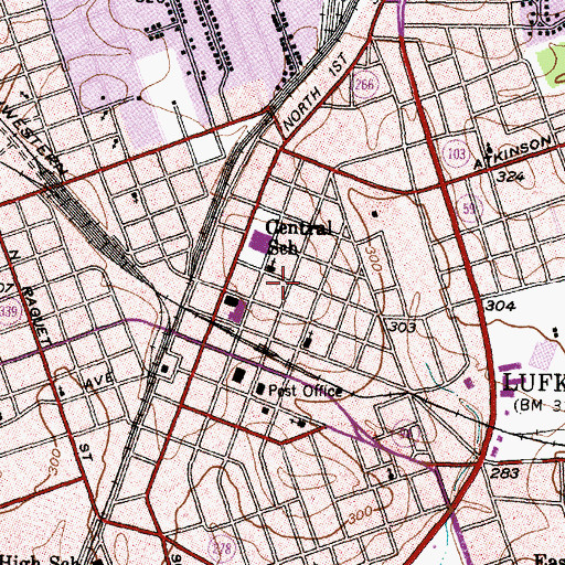 Topographic Map of Abercrombie-Cavanaugh House, TX