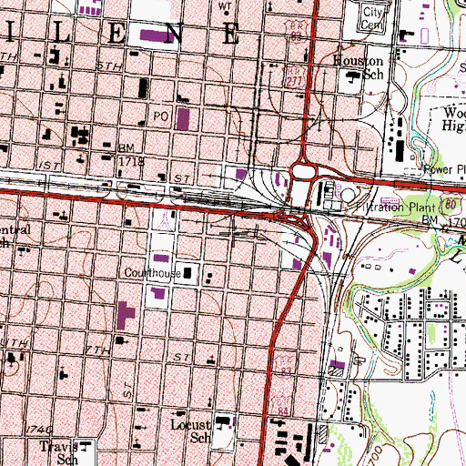 Topographic Map of Abilene and Northern Railway Company Depot, TX