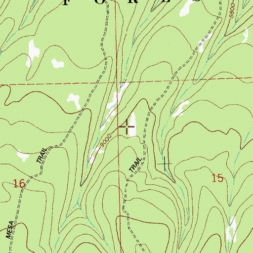 Topographic Map of Traver Mesa, CO