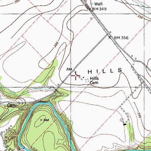 Topographic Map of Abraham Wiley Hill House, TX