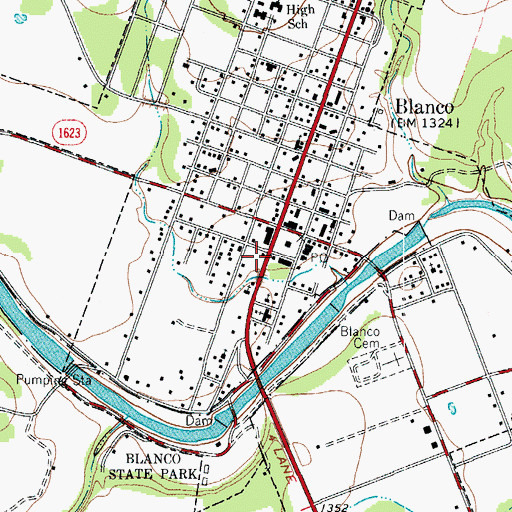 Topographic Map of Adrian Edwards Conn House, TX