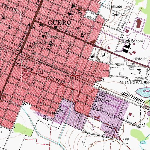 Topographic Map of Albert and Kate Leinhardt House, TX