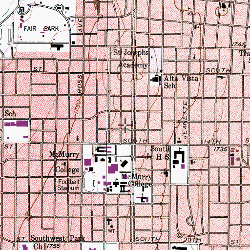 Topographic Map of Albert S and Ruth Goodloe House, TX