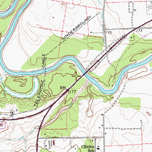 Topographic Map of State Highway 27 Bridge, TX