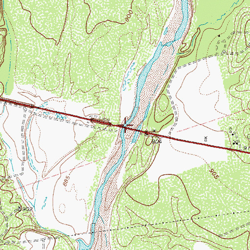 Topographic Map of State Highway 3 Bridge, TX