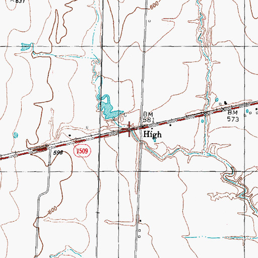 Topographic Map of State Highway 5 Bridge, TX
