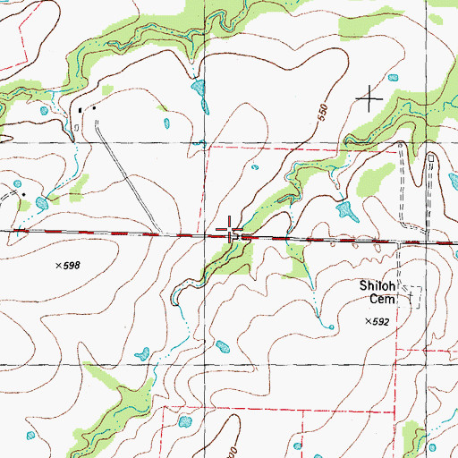 Topographic Map of State Highway 5 Bridge, TX