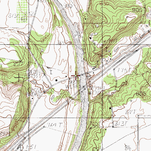 Topographic Map of State Highway 89 Bridge, TX