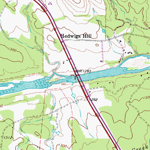 Topographic Map of State Highway 9 Bridge, TX