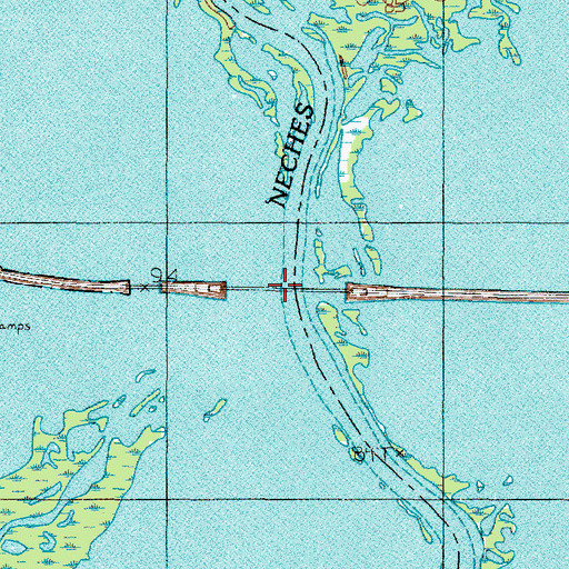 Topographic Map of US 190 Bridge, TX