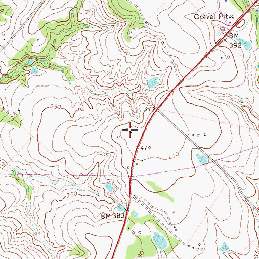 Topographic Map of Mount Eliza Building, TX