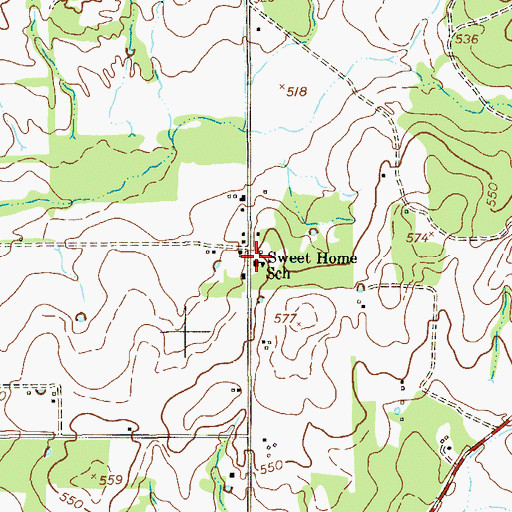 Topographic Map of Sweet Home Vocational and Agricultural High School, TX