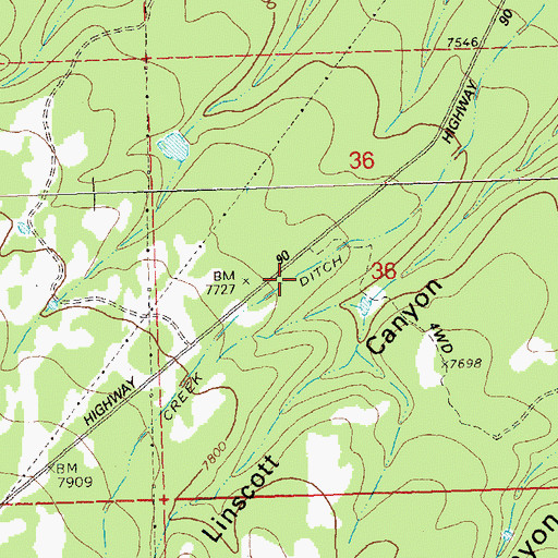 Topographic Map of Dry Creek Ditch, CO